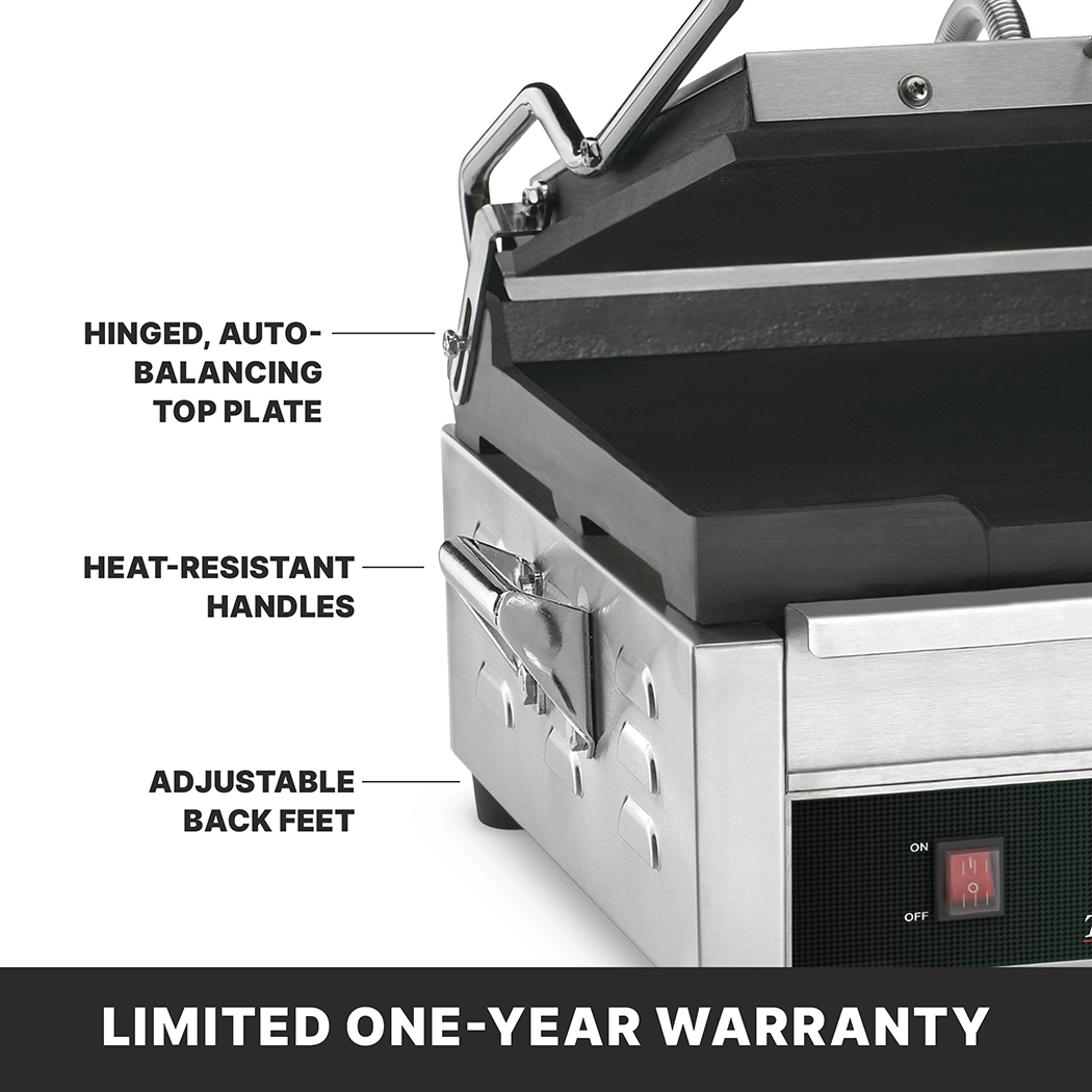 Flat Panini Grill with Timer, 14.5" x 11"